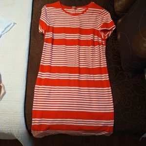 Old Navy L Red and white striped t-shirt dress